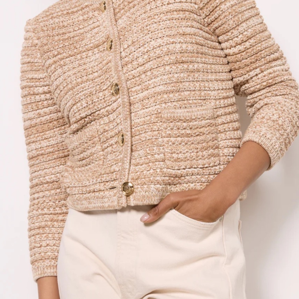 ba&sh Tan Textured Cardigan - Picture 3 of 5